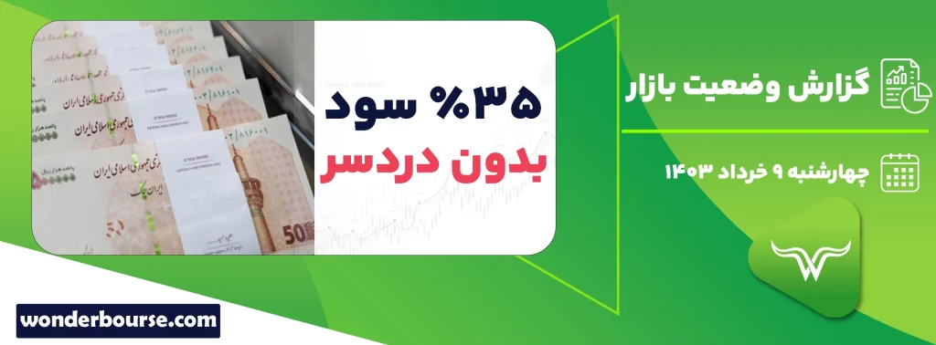 گزارش وضعیت بازار امروز  چهار شنبه  9 خرداد 1403